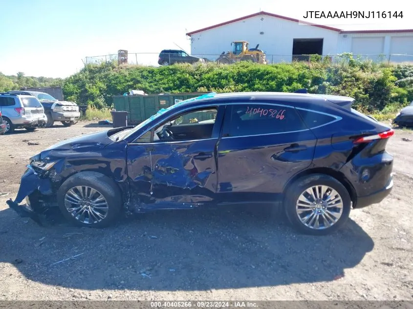 2022 Toyota Venza Xle VIN: JTEAAAAH9NJ116144 Lot: 40405266