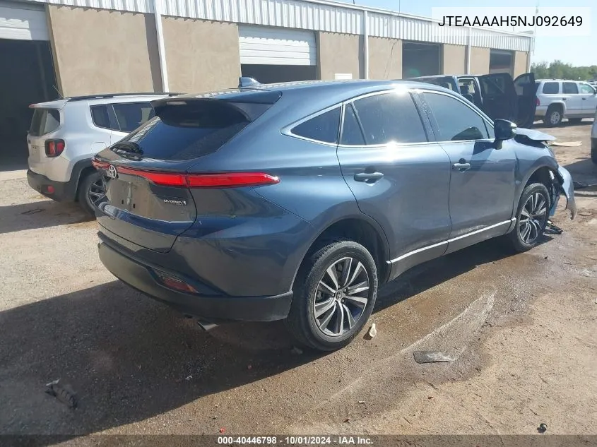 2022 Toyota Venza Le/Xle/Limited VIN: JTEAAAAH5NJ092649 Lot: 40446798