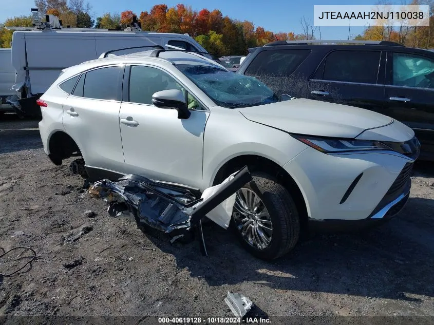 2022 Toyota Venza Xle VIN: JTEAAAAH2NJ110038 Lot: 40619128