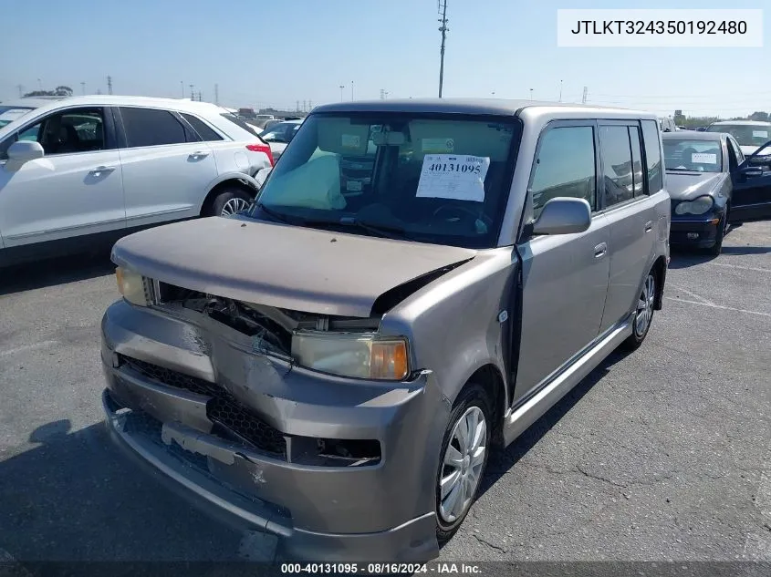 2005 Scion Xb VIN: JTLKT324350192480 Lot: 40131095