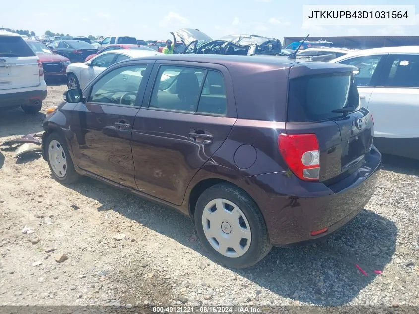 2013 Scion Xd VIN: JTKKUPB43D1031564 Lot: 40121221