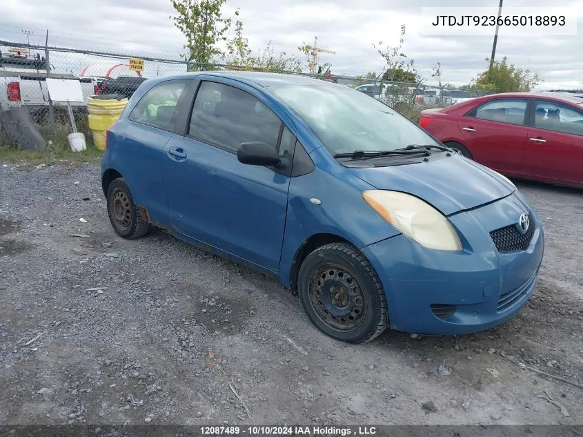 2006 Toyota Yaris VIN: JTDJT923665018893 Lot: 12087489