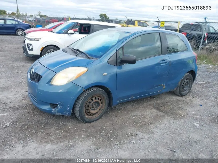 2006 Toyota Yaris VIN: JTDJT923665018893 Lot: 12087489