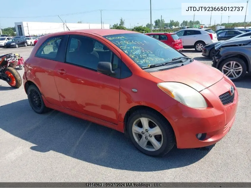 2006 Toyota Yaris VIN: JTDJT923665012737 Lot: 12114963