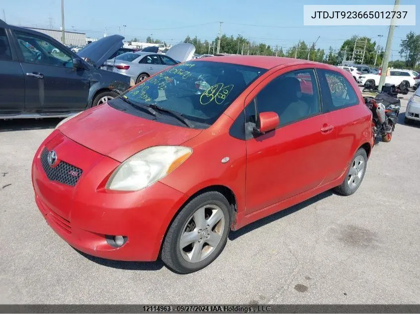 2006 Toyota Yaris VIN: JTDJT923665012737 Lot: 12114963