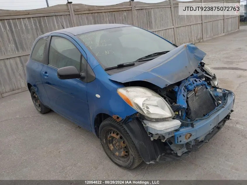 JTDJT923875072763 2007 Toyota Yaris