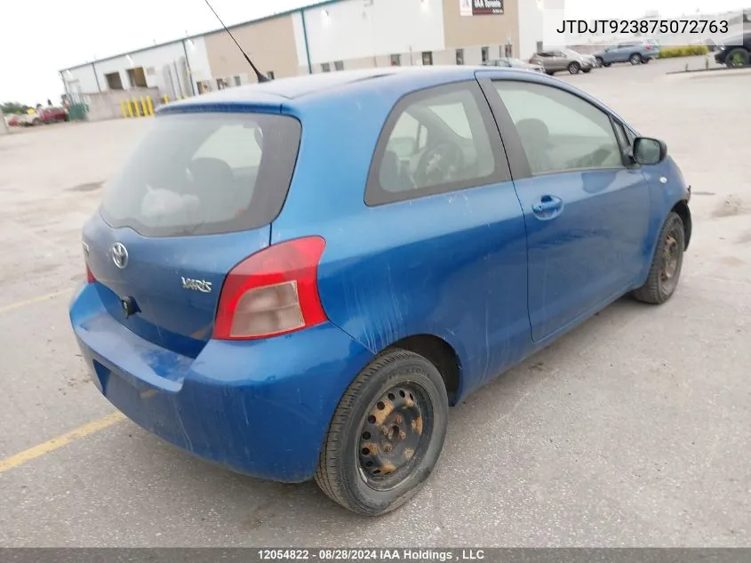 JTDJT923875072763 2007 Toyota Yaris