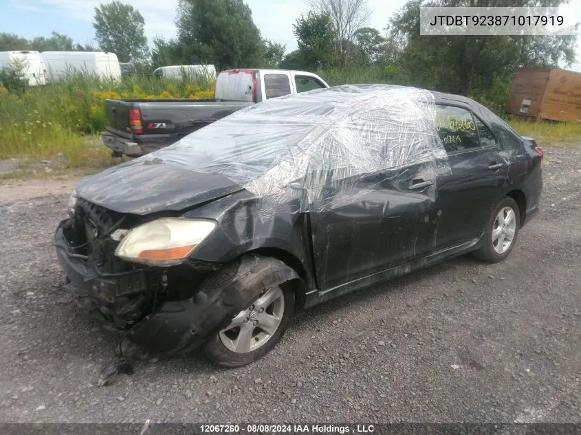 2007 Toyota Yaris VIN: JTDBT923871017919 Lot: 12067260