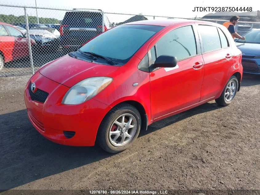 JTDKT923875044448 2007 Toyota Yaris