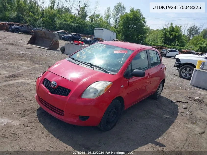 2007 Toyota Yaris Le/Rs VIN: JTDKT923175048325 Lot: 12078019