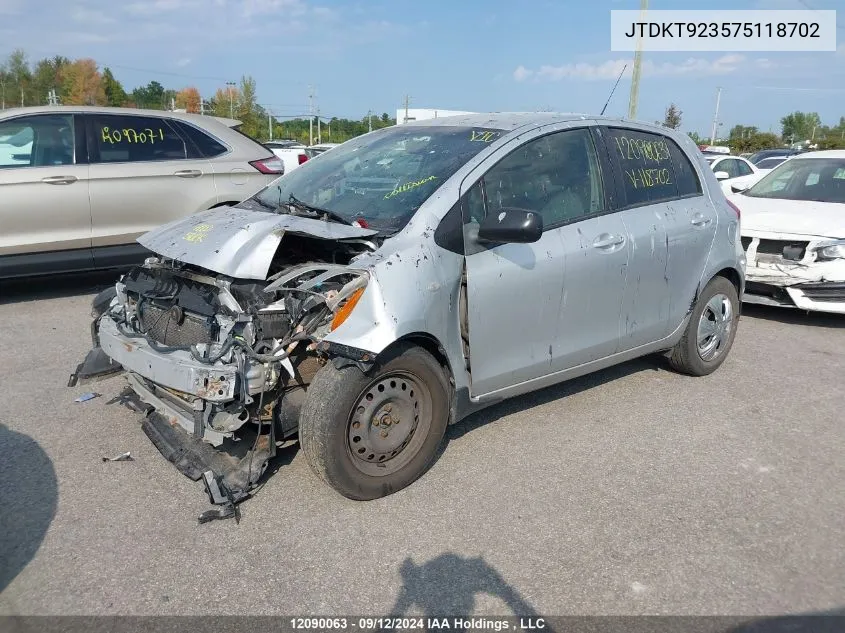 2007 Toyota Yaris VIN: JTDKT923575118702 Lot: 12090063