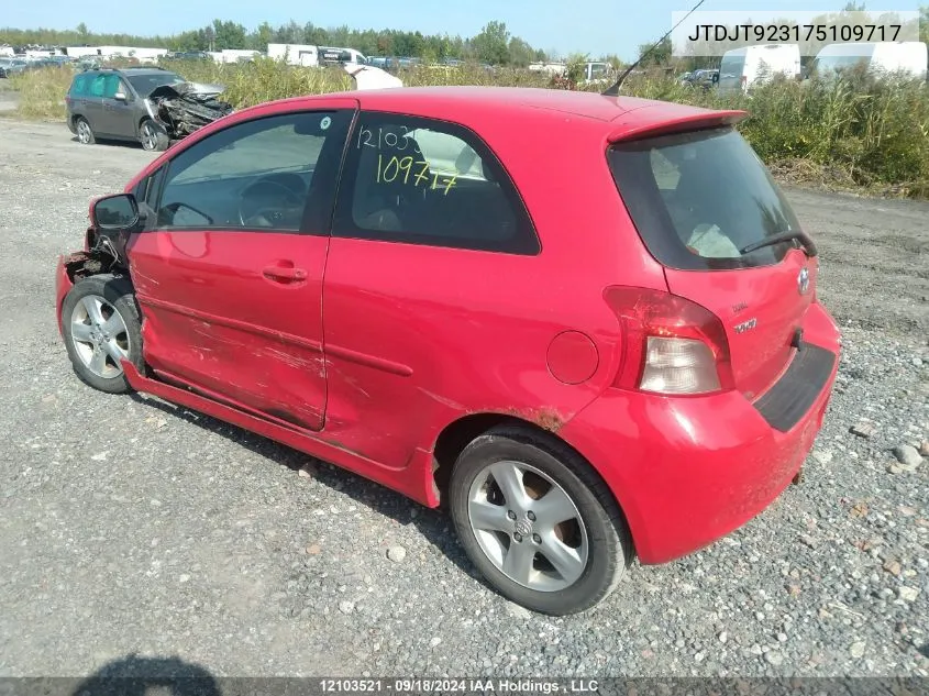 2007 Toyota Yaris VIN: JTDJT923175109717 Lot: 12103521