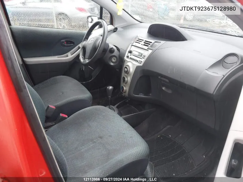 JTDKT923675128980 2007 Toyota Yaris