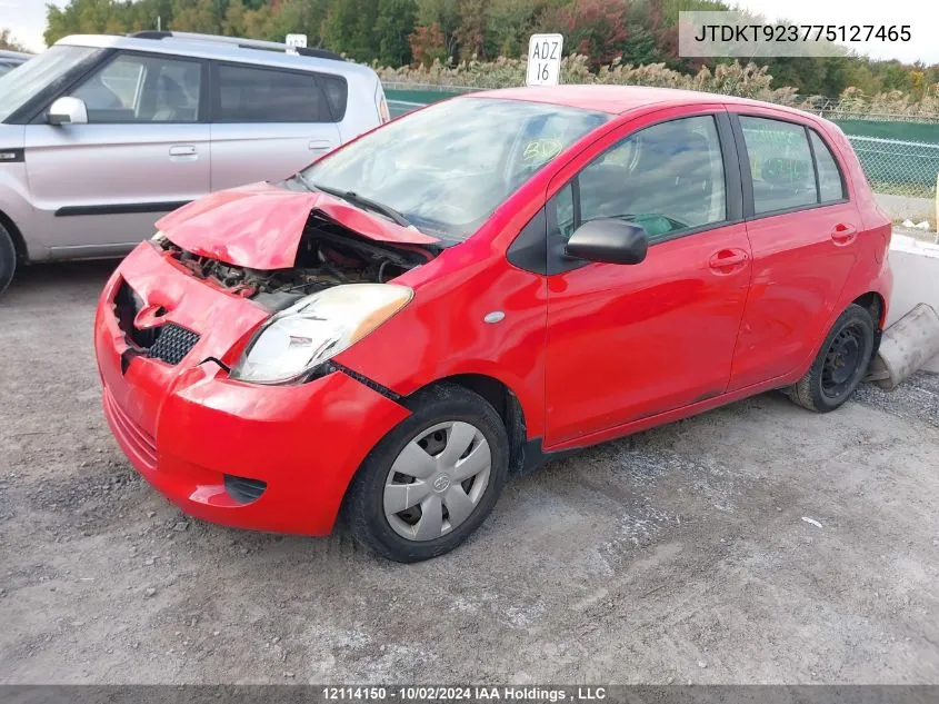 2007 Toyota Yaris VIN: JTDKT923775127465 Lot: 12114150