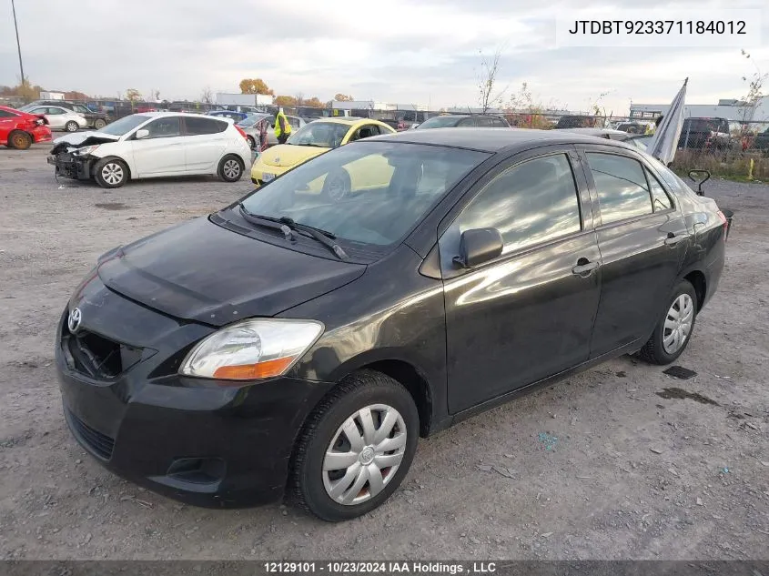 2007 Toyota Yaris VIN: JTDBT923371184012 Lot: 12129101