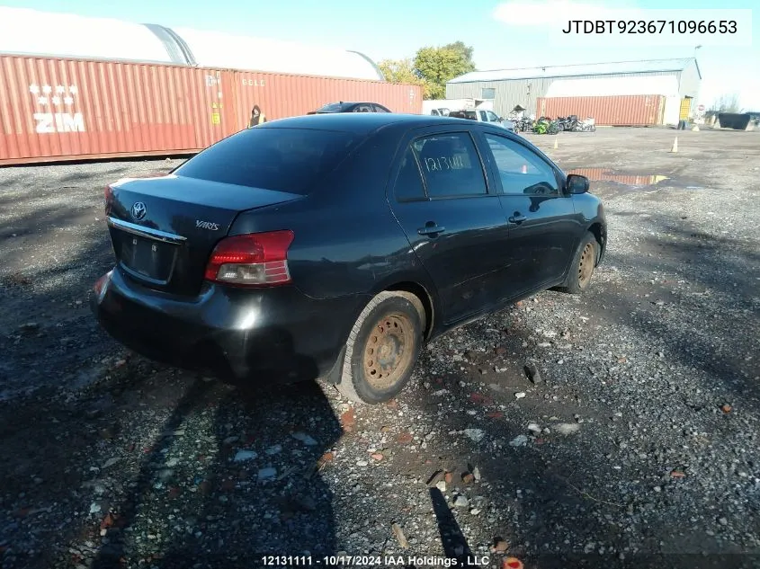 2007 Toyota Yaris VIN: JTDBT923671096653 Lot: 12131111