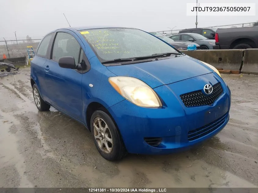 2007 Toyota Yaris VIN: JTDJT923675050907 Lot: 12141381