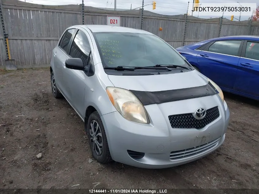 2007 Toyota Yaris VIN: JTDKT923975053031 Lot: 12144441