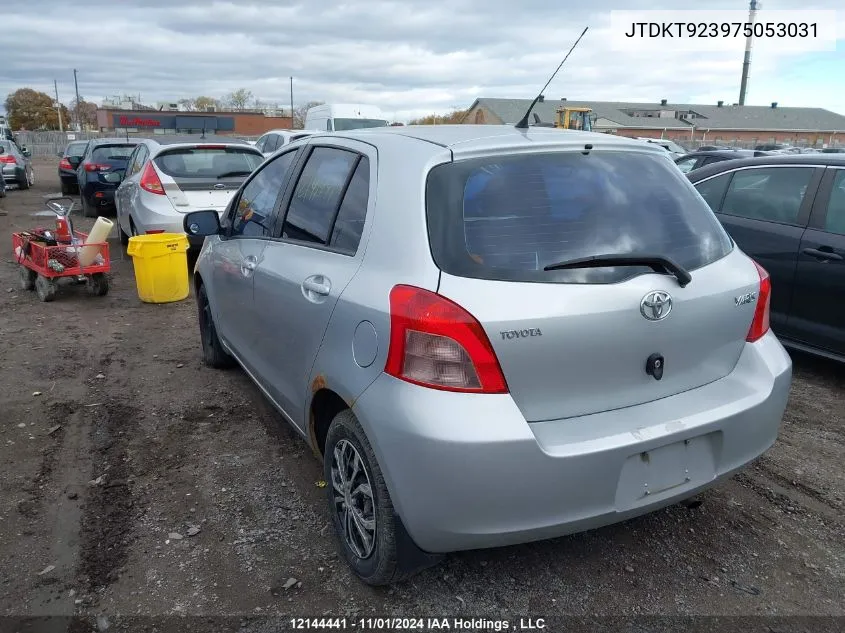 2007 Toyota Yaris VIN: JTDKT923975053031 Lot: 12144441