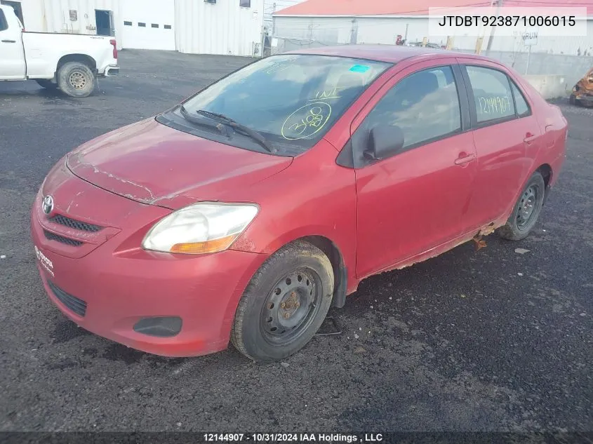 2007 Toyota Yaris VIN: JTDBT923871006015 Lot: 12144907