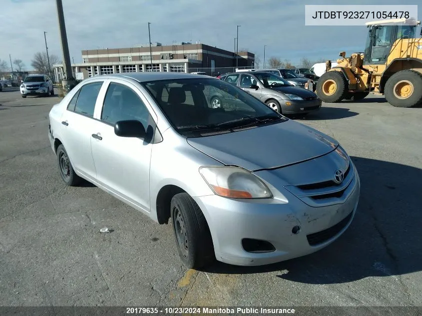 2007 Toyota Yaris VIN: JTDBT923271054478 Lot: 20179635