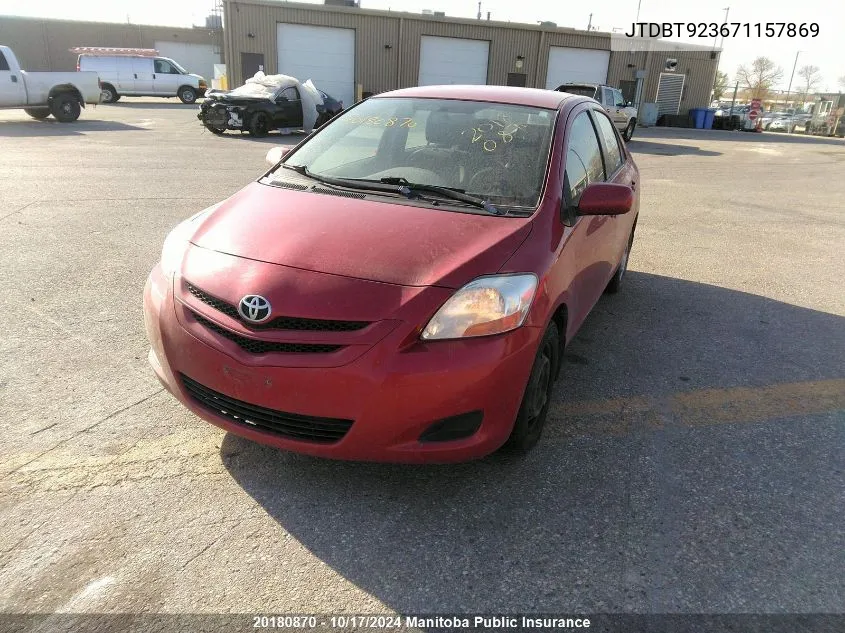 2007 Toyota Yaris VIN: JTDBT923671157869 Lot: 20180870