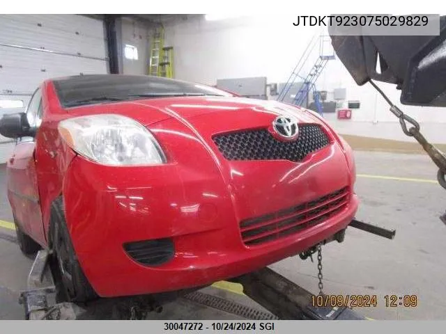 2007 Toyota Yaris VIN: JTDKT923075029829 Lot: 30047272