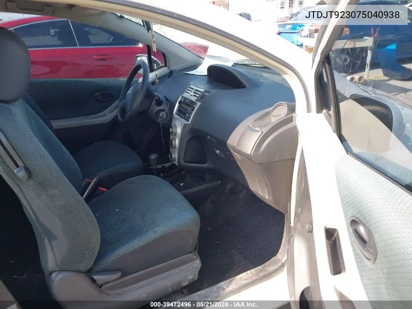 JTDJT923075040938 2007 Toyota Yaris