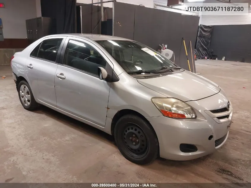 2007 Toyota Yaris VIN: JTDBT903671187280 Lot: 39500480