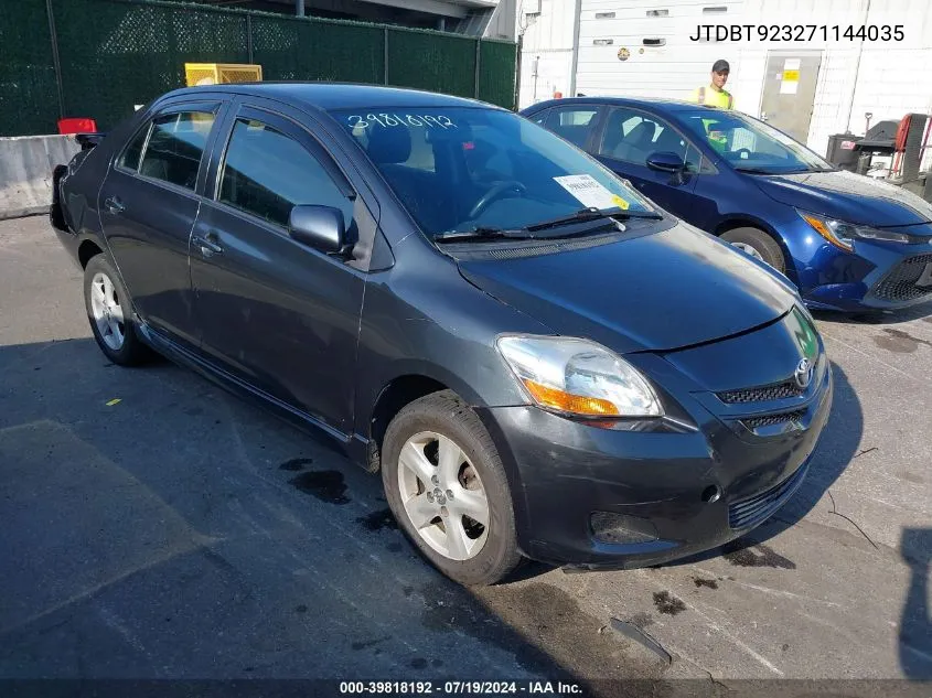 2007 Toyota Yaris S VIN: JTDBT923271144035 Lot: 39818192