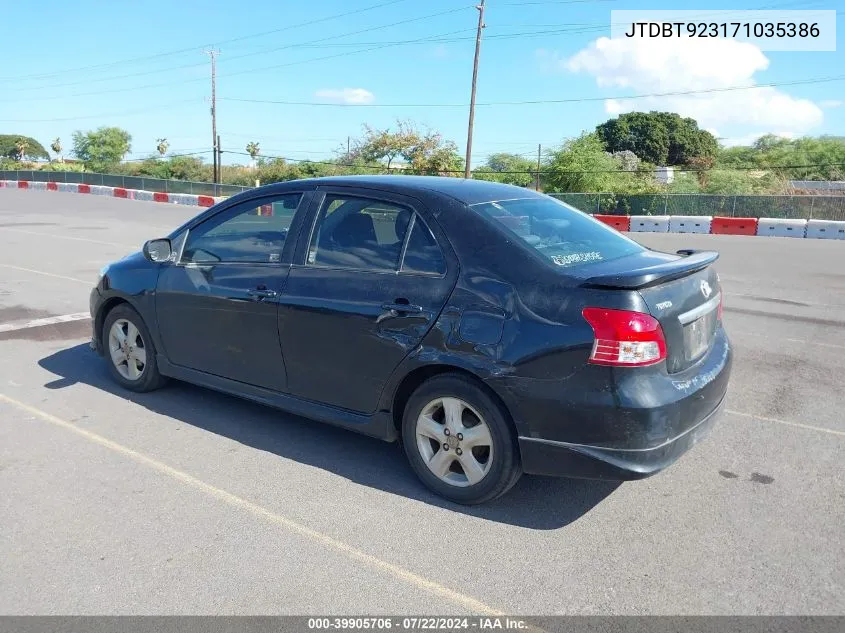 2007 Toyota Yaris S VIN: JTDBT923171035386 Lot: 39905706