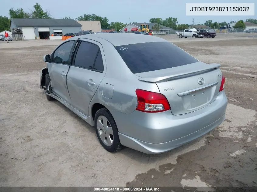 2007 Toyota Yaris S VIN: JTDBT923871153032 Lot: 40024118