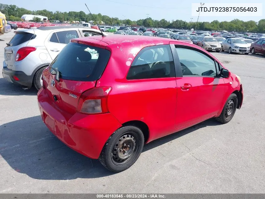 JTDJT923875056403 2007 Toyota Yaris