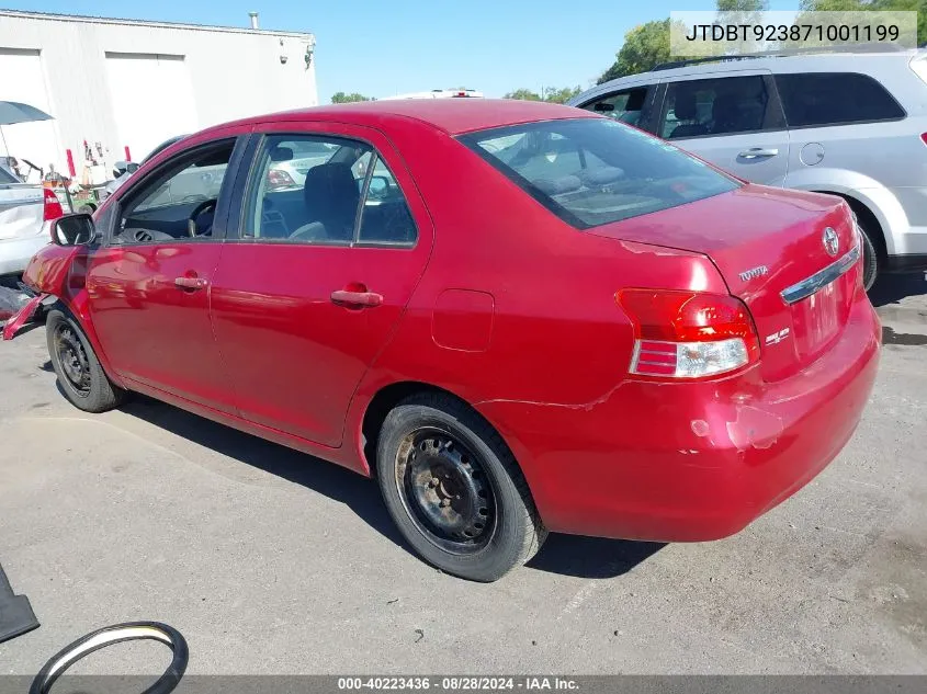 2007 Toyota Yaris VIN: JTDBT923871001199 Lot: 40223436