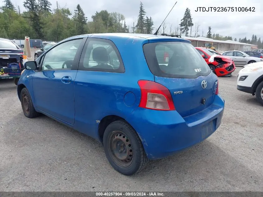 JTDJT923675100642 2007 Toyota Yaris