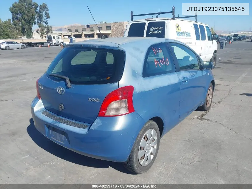 JTDJT923075135645 2007 Toyota Yaris