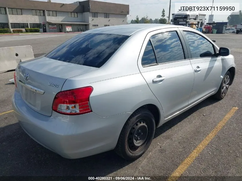 2007 Toyota Yaris VIN: JTDBT923X71159950 Lot: 40280321