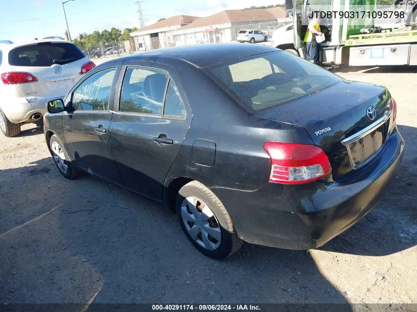 2007 Toyota Yaris VIN: JTDBT903171095798 Lot: 40291174