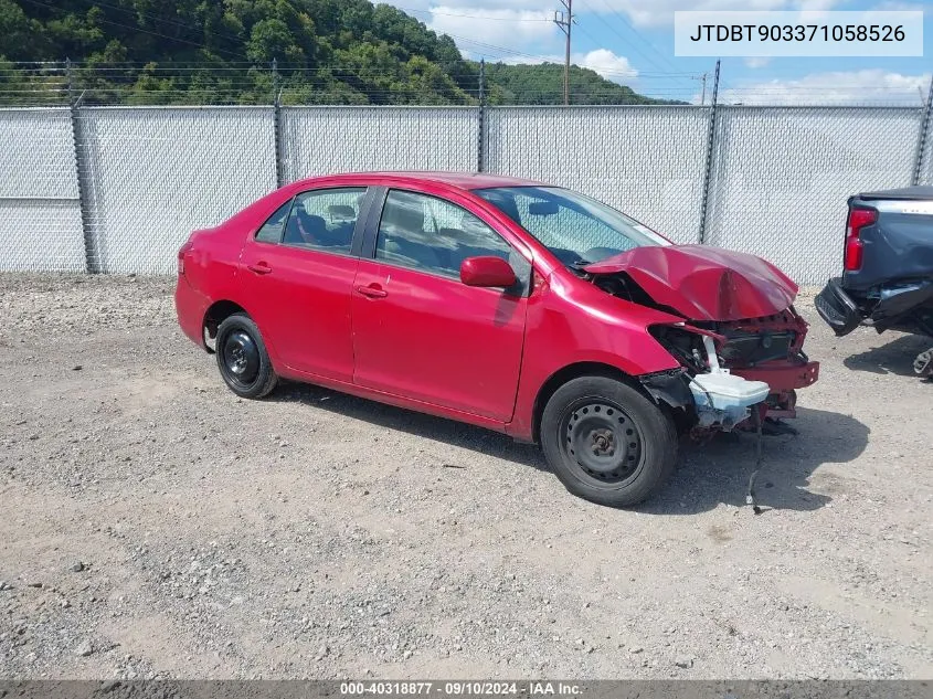 2007 Toyota Yaris VIN: JTDBT903371058526 Lot: 40318877