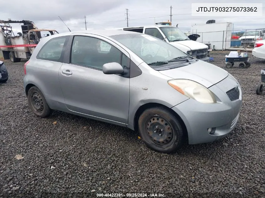 2007 Toyota Yaris VIN: JTDJT903275073362 Lot: 40422391