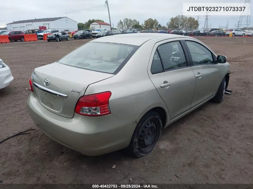 2007 Toyota Yaris VIN: JTDBT923271073337 Lot: 40432753