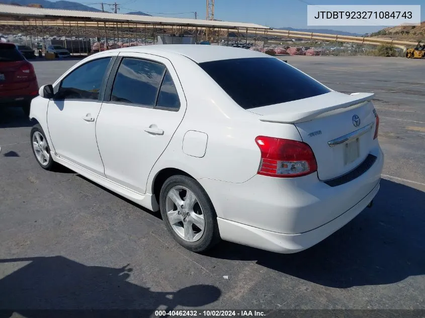 2007 Toyota Yaris S VIN: JTDBT923271084743 Lot: 40462432