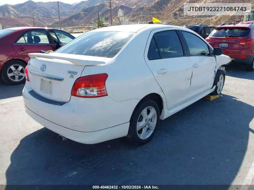 2007 Toyota Yaris S VIN: JTDBT923271084743 Lot: 40462432