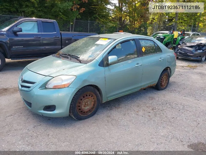 2007 Toyota Yaris VIN: JTDBT923671112186 Lot: 40462645