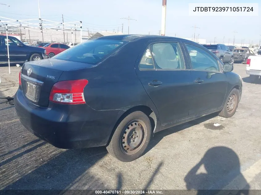 2007 Toyota Yaris VIN: JTDBT923971051724 Lot: 40470761