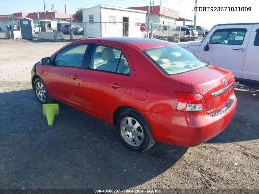 2007 Toyota Yaris VIN: JTDBT923671031009 Lot: 40500207