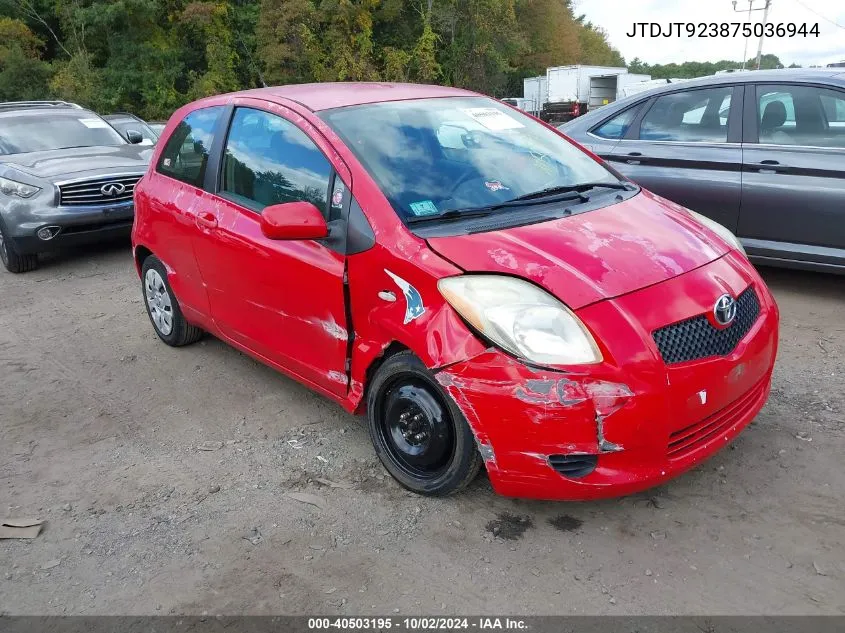 2007 Toyota Yaris VIN: JTDJT923875036944 Lot: 40503195