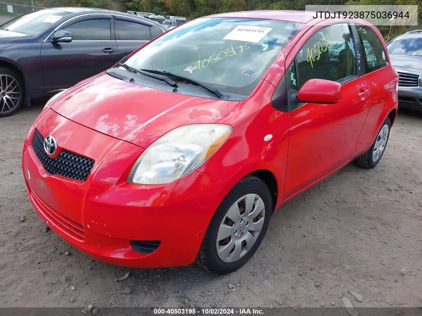 2007 Toyota Yaris VIN: JTDJT923875036944 Lot: 40503195