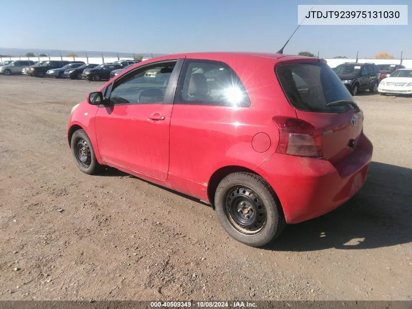 2007 Toyota Yaris VIN: JTDJT923975131030 Lot: 40509349