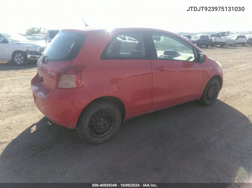 2007 Toyota Yaris VIN: JTDJT923975131030 Lot: 40509349